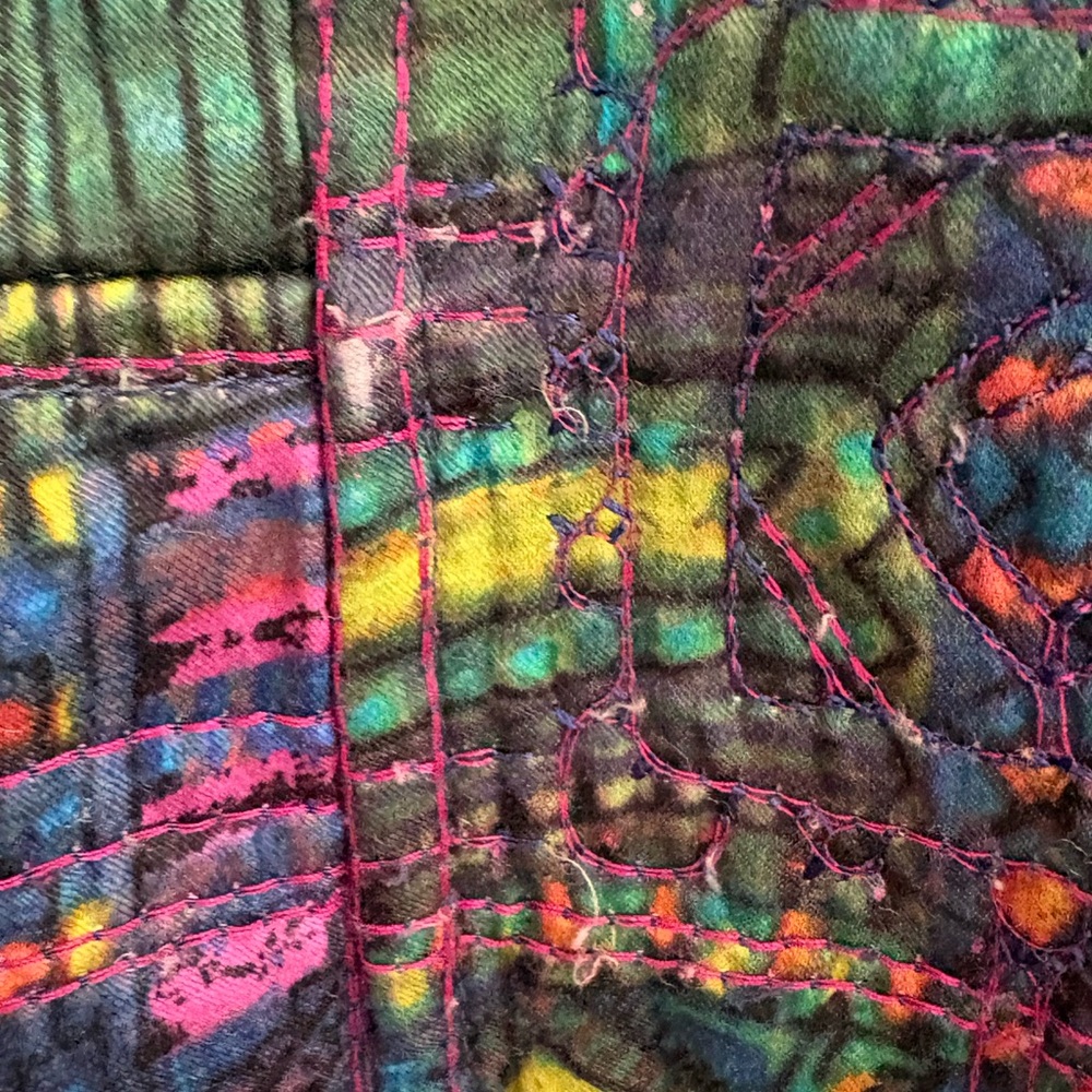 Chico's reversible quilted jacket multicolor geometric print reversible 3/XL - Picture 6 of 8